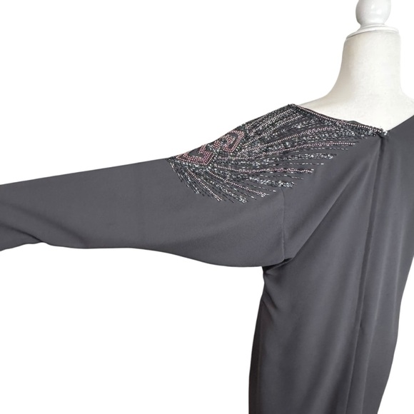 Vtg Jack Bryan Gray Dress Sequin Cocktail Evening Classic Est Sz 8  READ - Picture 5 of 6